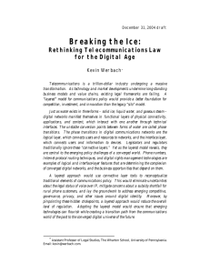 Breaking the Ice: Rethinking Telecommunications Law for the Digital Age