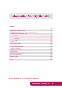 Information Society Statistics Contents