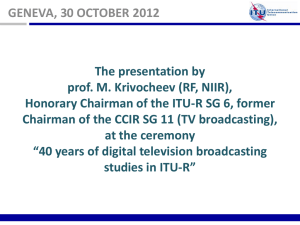 The presentation by prof. M. Krivocheev (RF, NIIR),