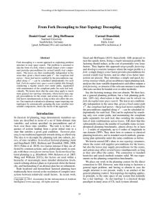 From Fork Decoupling to Star-Topology Decoupling Daniel Gnad and J¨org Hoffmann