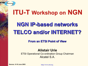 ITU-T NGN Workshop on NGN IP-based networks
