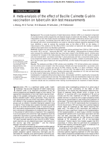 A meta-analysis of the effect of Bacille Calmette Guérin