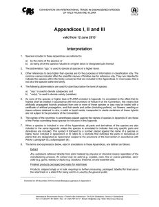 Appendices I, II and III Interpretation valid from 12 June 2013