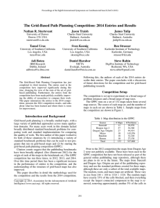 The Grid-Based Path Planning Competition: 2014 Entries and Results Jason Traish