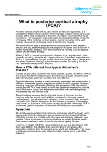 What is posterior cortical atrophy (PCA)?