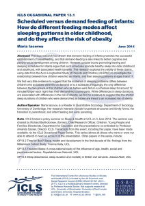 Scheduled versus demand feeding of infants: sleeping patterns in older childhood,