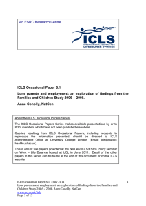 ICLS Occasional Paper 6.1 Families and Children Study 2006 – 2008.