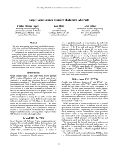Target-Value Search Revisited (Extended Abstract) Carlos Linares L´opez Roni Stern Ariel Felner