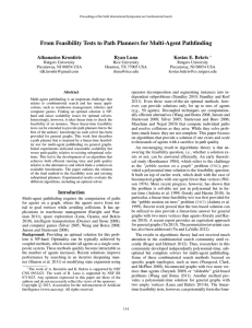 From Feasibility Tests to Path Planners for Multi-Agent Pathfinding Athanasios Krontiris