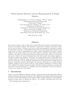 Surface Energy, Elasticity and the Homogenization of Rough Surfaces