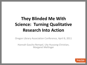 They Blinded Me With Science: Turning Qualitative Research Into Action