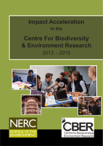 Impact Acceleration Centre For Biodiversity &amp; Environment Research 2013  - 2015