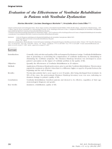 Evaluation of  the Effectiveness of  Vestibular Rehabilitaion Original Article