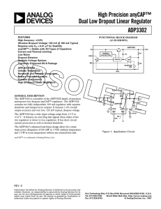 a High Precision anyCAP™ Dual Low Dropout Linear Regulator ADP3302