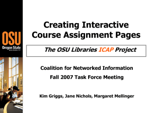Creating Interactive Course Assignment Pages The OSU Libraries Project