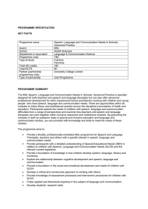 PROGRAMME SPECIFICATION KEY FACTS Programme name