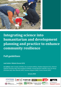 Integrating science into humanitarian and development planning and practice to enhance community resilience