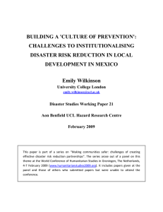 BUILDING A 'CULTURE OF PREVENTION': CHALLENGES TO INSTITUTIONALISING