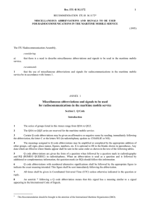 Rec. ITU-R M.1172 1 FOR RADIOCOMMUNICATIONS IN THE MARITIME MOBILE SERVICE