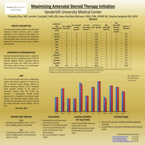 Maximizing Antenatal Steroid Therapy Initiation Vanderbilt University Medical Center