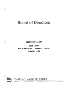 Tho Urban Loaguo of ForUand MULTI-PURPOSE CONFERENCE ROOM LJFiAN PLAZA DECEMBER 16, 1q87