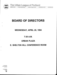 0 BOARD OF DIRECTORS URBAN PLAZA WEDNESDAY, APRIL 20, 1994