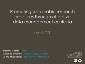 Promoting sustainable research practices through effective data management curricula #teachDIL