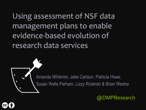 Using assessment of NSF data management plans to enable evidence-based evolution of
