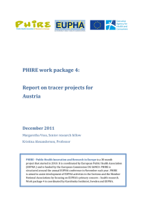 PHIRE work package 4: Report on tracer projects for Austria
