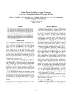 Using Hierarchical Community Structure to Improve Community-Based Message Routing