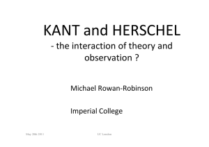 KANT and HERSCHEL - the interaction of theory and observation ? Michael Rowan-Robinson