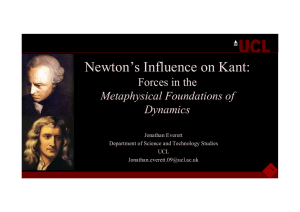 Newton’s Influence on Kant: Forces in the Metaphysical Foundations of Dynamics