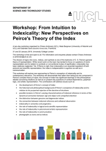 Workshop: From Intuition to Indexicality: New Perspectives on DEPARTMENT OF