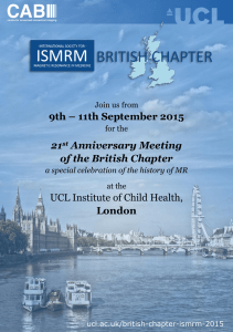 UCL Institute of Child Health, 9th – 11th September 2015 London
