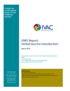 VIMS Report: Global Vaccine Introduction A report on current global