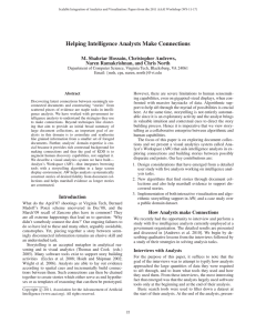 Helping Intelligence Analysts Make Connections M. Shahriar Hossain, Christopher Andrews,