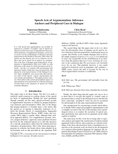 Speech Acts of Argumentation: Inference Anchors and Peripheral Cues in Dialogue