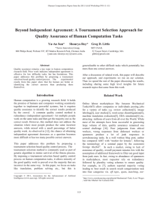 Beyond Independent Agreement: A Tournament Selection Approach for