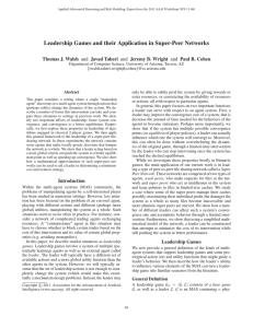 Leadership Games and their Application in Super-Peer Networks