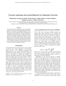 Towards Analyzing Adversarial Behavior in Clandestine Networks