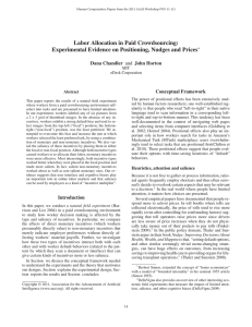 Labor Allocation in Paid Crowdsourcing: Dana Chandler and John Horton Conceptual Framework