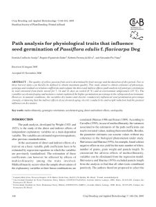 Path analysis for physiological traits that influence Passiflora edulis