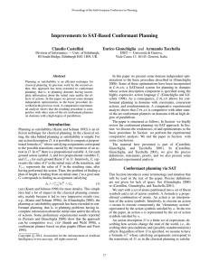 Improvements to SAT-Based Conformant Planning Claudio Castellini Enrico Giunchiglia and Armando Tacchella