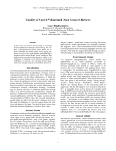 Viability of Crowd-Volunteered Open Research Reviews Malay Bhattacharyya
