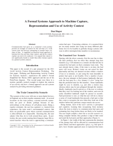 A Formal Systems Approach to Machine Capture, Dan Diaper