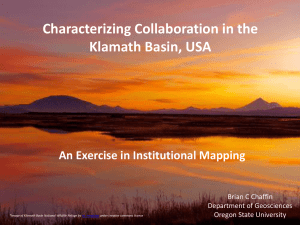 Characterizing Collaboration in the Klamath Basin, USA An Exercise in Institutional Mapping
