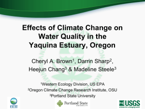 Effects of Climate Change on Water Quality in the Yaquina Estuary, Oregon