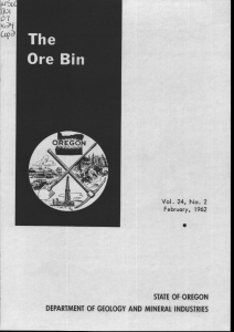 STATE OF OREGON DEPARTMENT OF GEOLOGY AND MINERAL INDUSTRIES February, 1962