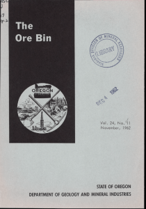 STATE OF OREGON DEPARTMENT OF GEOLOGY AND MINERAL INDUSTRIES Vol. 24, No.11