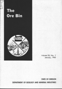STATE OF OREGON DEPARTMENT OF GEOLOGY AND MINERAL INDUSTRIES January, 1963